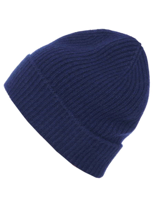 💕 Zwillingsherz Mütze "Ripped Beanie" 100 % Kaschmir Navy