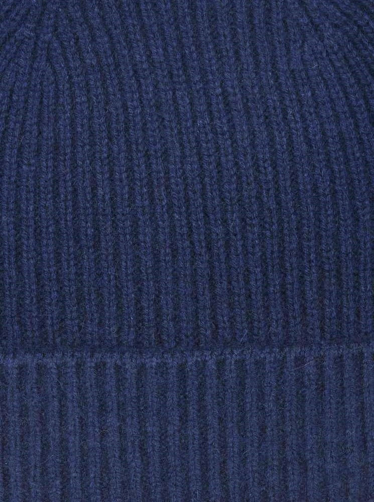 💕 Zwillingsherz Mütze "Ribbon Pattern" 100 % Kaschmir Navy
