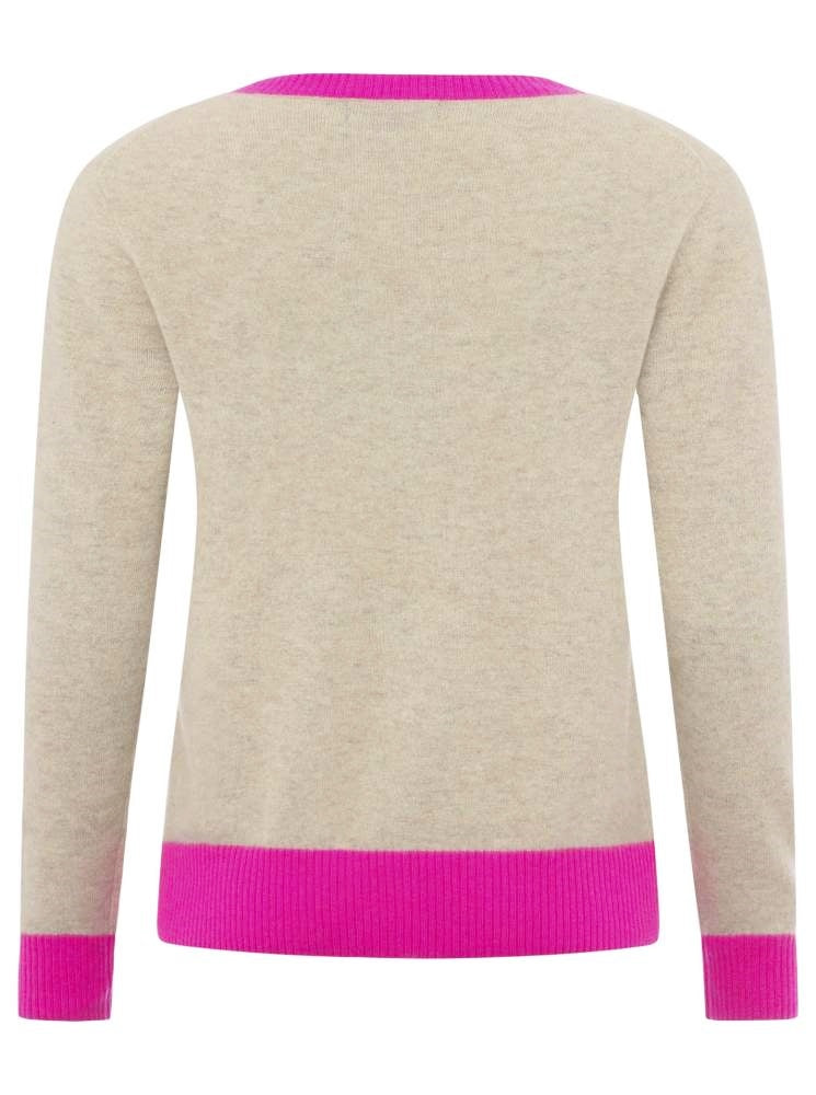 💕 Zwillingsherz Pullover Pulli "V-Neck" 100 % Kaschmir Cashmere Beige