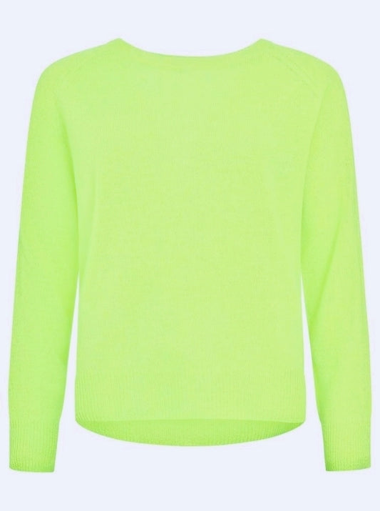 💕 Zwillingsherz Pullover Pulli "Blogger & Uni" Rundhalspullover 100 % Kaschmir Cashmere Lime
