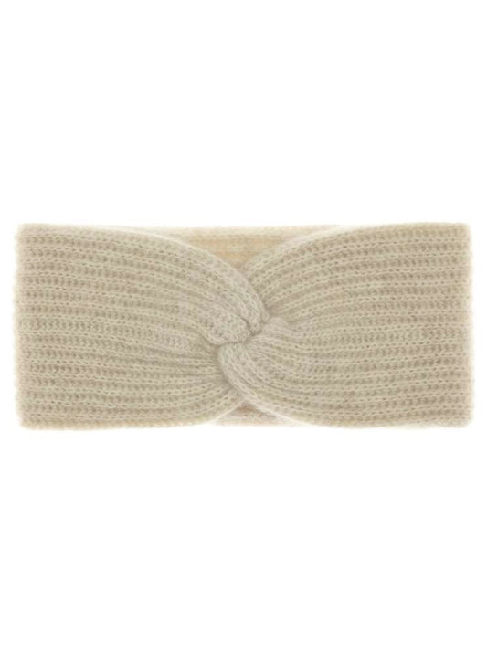 💕 Zwillingsherz Stirnband 100 % Cashmere "Rippen" Hellbeige