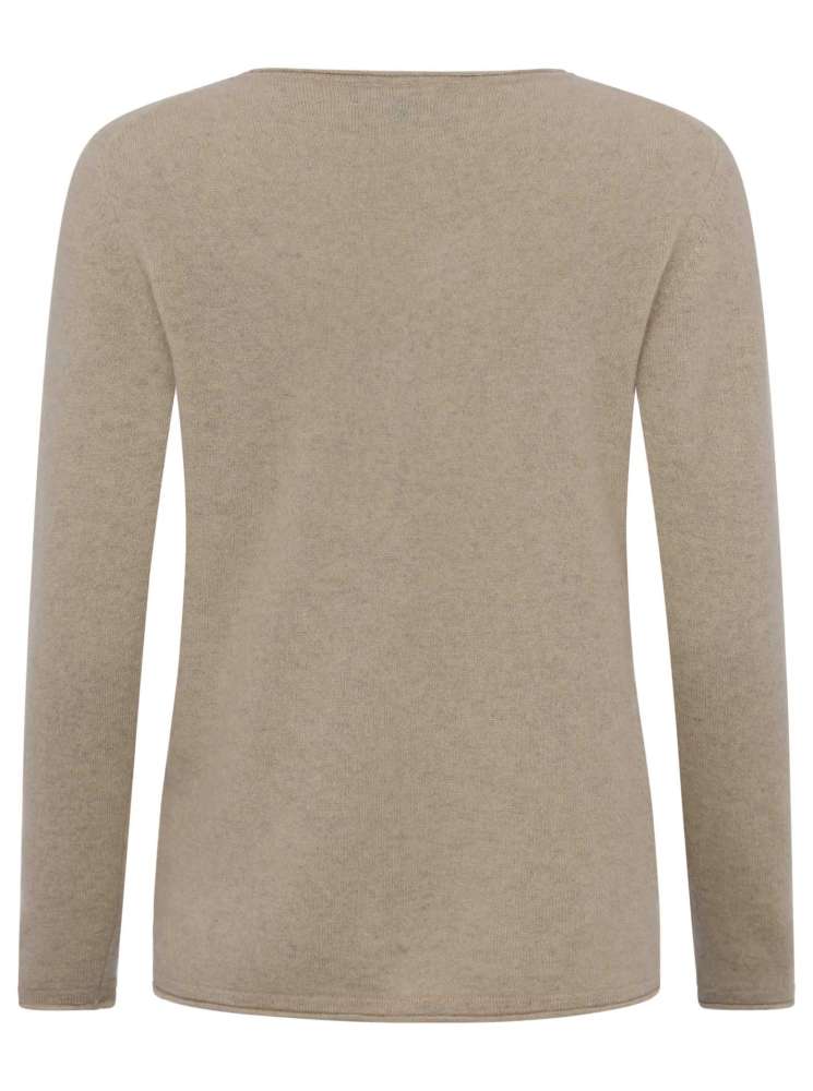 💕 Zwillingsherz Pullover Pulli "Rundhals" 100 % Kaschmir Cashmere Dunkelbeige