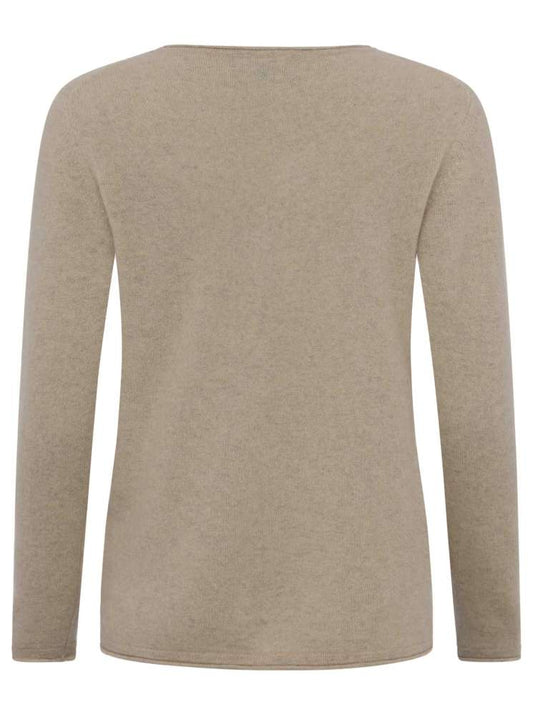 💕 Zwillingsherz Pullover Pulli "Rundhals" 100 % Kaschmir Cashmere Dunkelbeige
