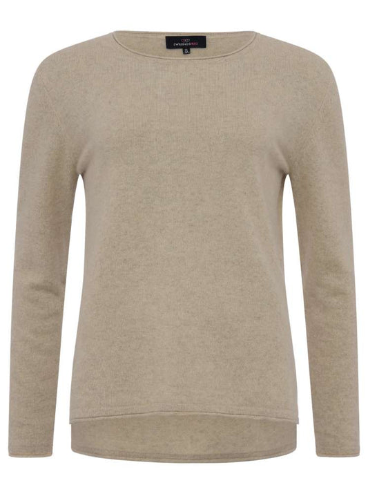 💕 Zwillingsherz Pullover Pulli "Rundhals" 100 % Kaschmir Cashmere Dunkelbeige