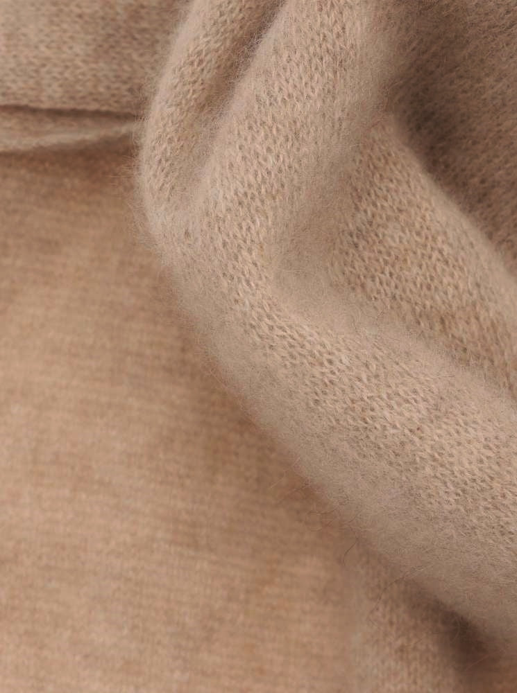 💕 Zwillingsherz XXL "Fransenschal" 100 % Cashmere Schal Stola Kaschmir Mittelbeige