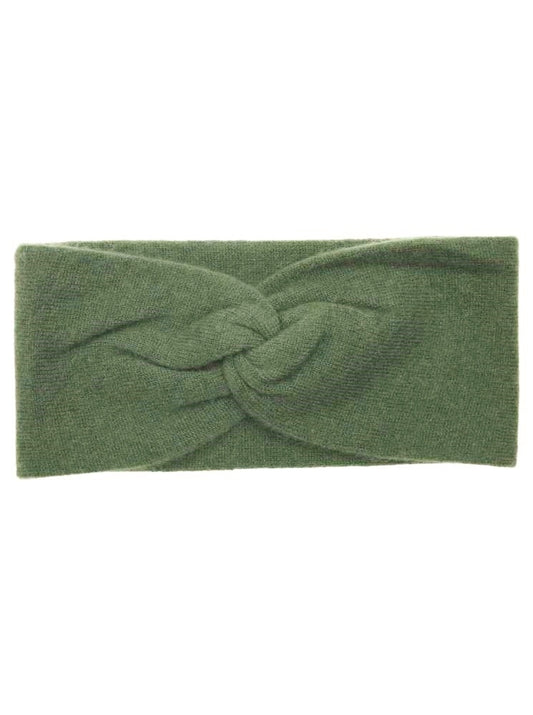 💕 Zwillingsherz Stirnband 100 % Cashmere "Knoten" Kaschmir Dunkelgrün Khaki