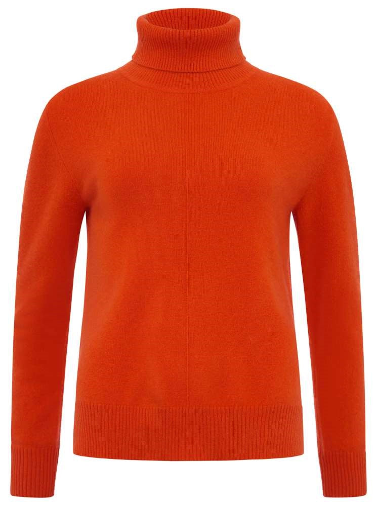 💕 Zwillingsherz Pullover Pulli Rolli Rollkragenpullover 100 % Kaschmir Orange