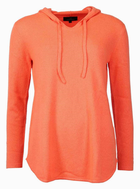 💕 Zwillingsherz Pullover Pulli Hoodie 100 % Kaschmir Kapuze Neonorange