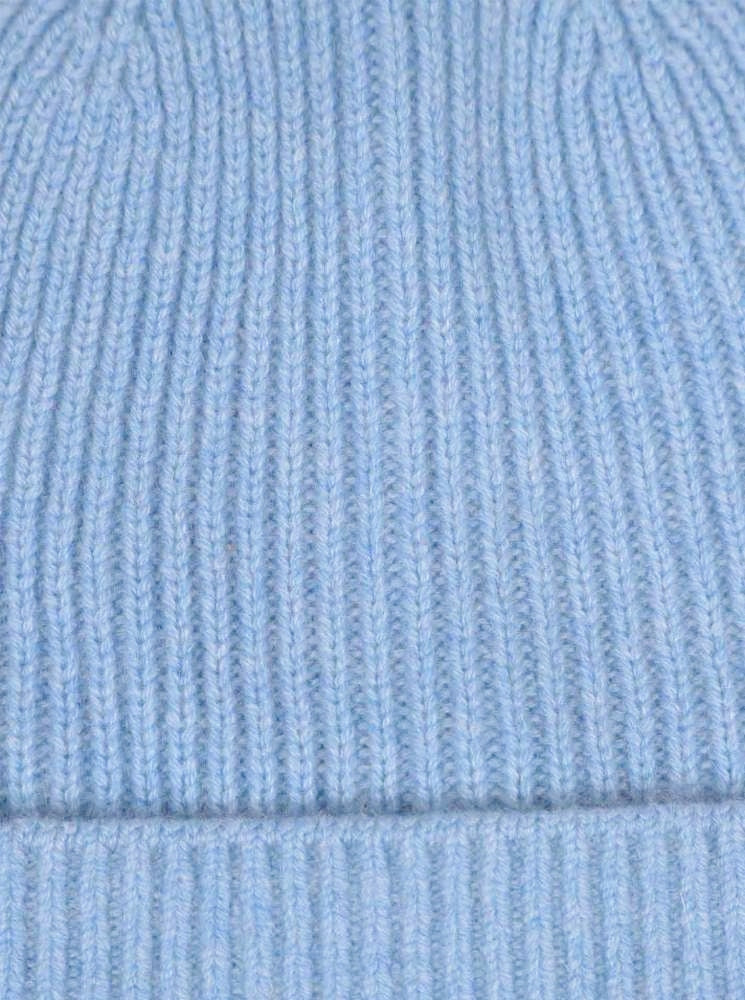 💕 Zwillingsherz Mütze "Ripped Beanie" 100 % Kaschmir Hellblau