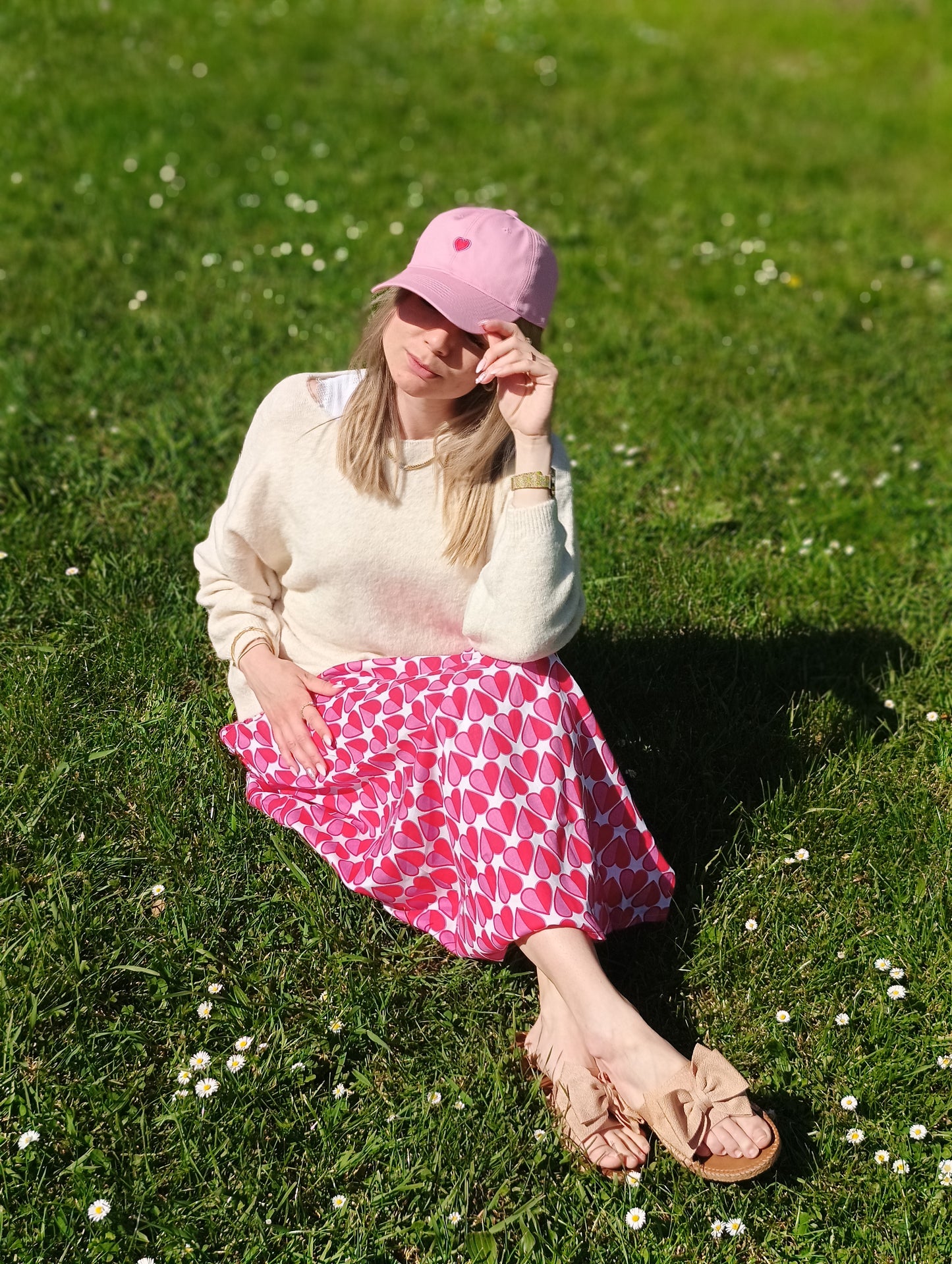 💕 Zwillingsherz Rock "Geteiltes Herz" 100 % Viskose Pink