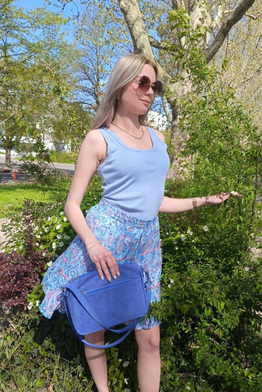 💕 Zwillingsherz Top "Rippe" Tanktop Hellblau