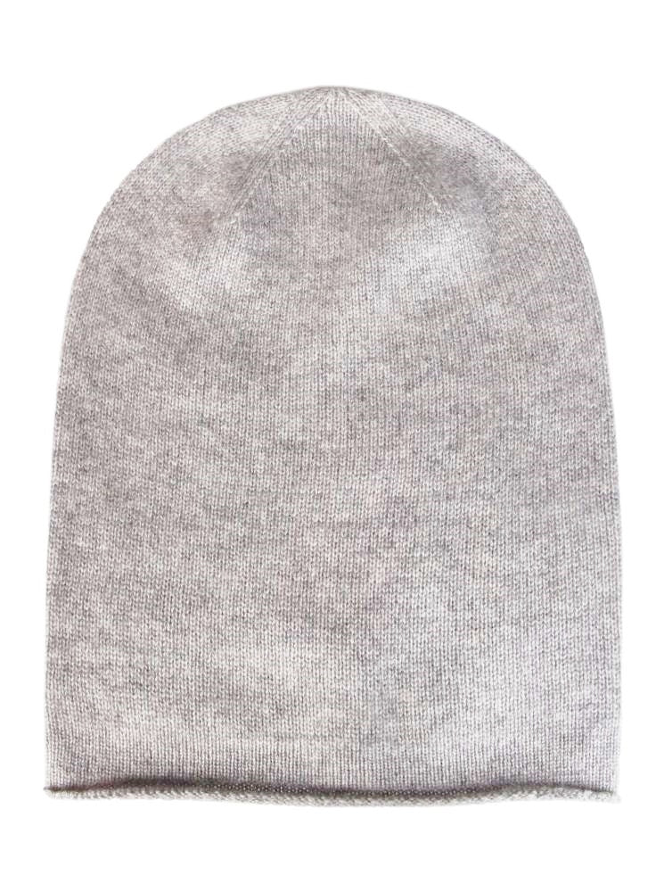 💕 Zwillingsherz Herren Mütze Beanie 100 % Kaschmir Hellgrau