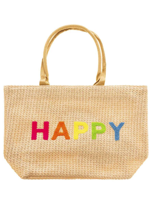 💕 Zwillingsherz Tasche Shopper "Happy" Beige
