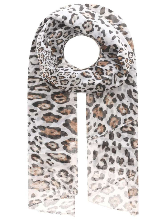 Schal Tuch "Leo Small Spots" Baumwolle Seide Beige