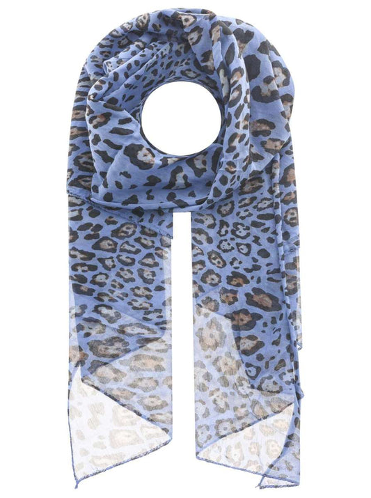 Schal Tuch "Leo Small Spots" Baumwolle Seide Jeansblau