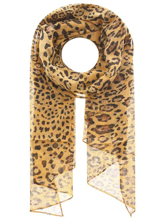 Schal Tuch "Leo Small Spots" Baumwolle Seide Cognac