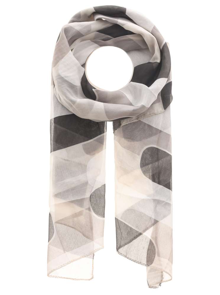 Schal Tuch "Abstrakt Camouflage" Baumwolle Seide Beige