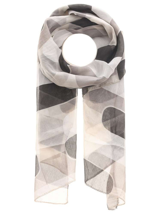 Schal Tuch "Abstrakt Camouflage" Baumwolle Seide Beige