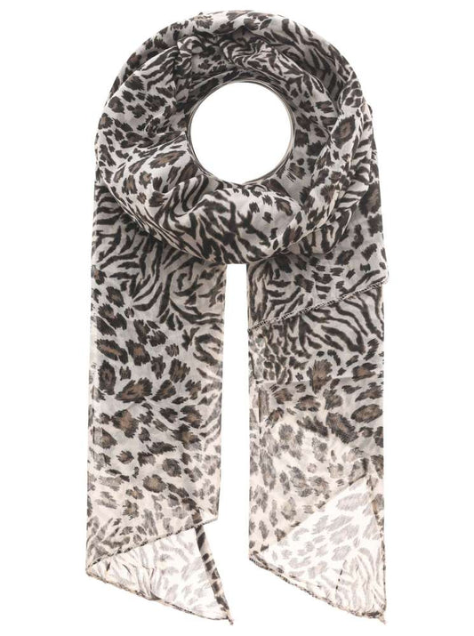 Schal Tuch "Zebra & Leo" Baumwolle Seide Beige