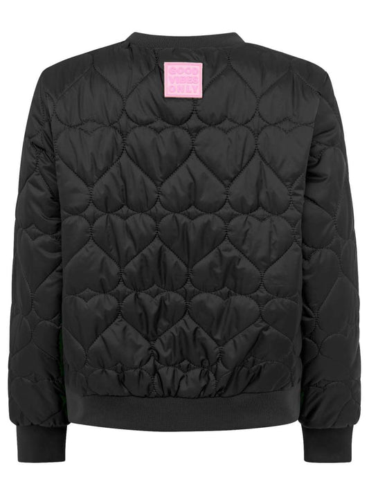 💕 Zwillingsherz Bomberjacke "Be Happy" Schwarz
