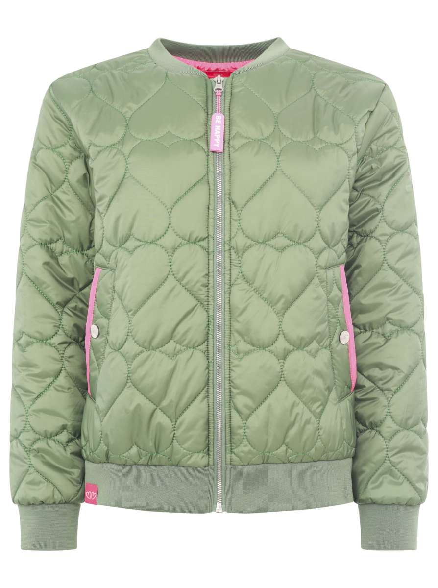 💕 Zwillingsherz Bomberjacke "Be Happy" Khaki