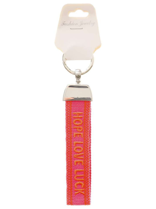 💕 Zwillingsherz Schlüsselanhänger "Hope Love Luck" Pink