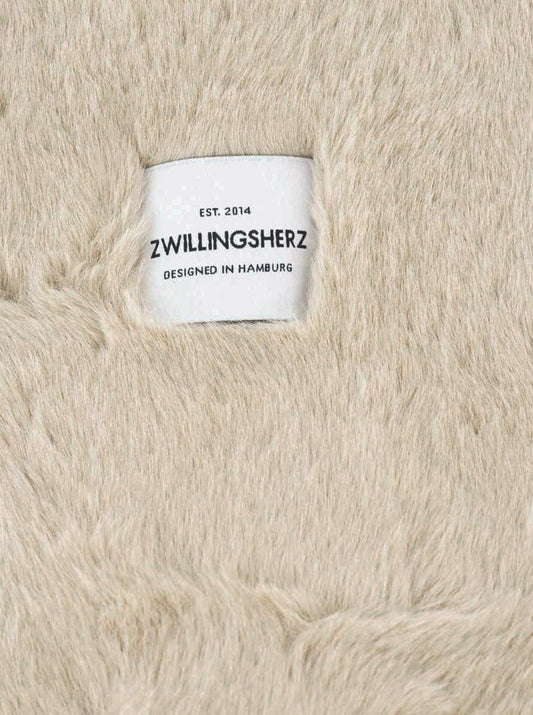💕 Zwillingsherz Shopper XXL "Fake Fur" Creme
