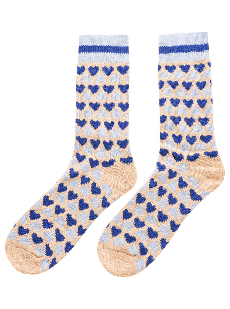 💕 Zwillingsherz Socken "Multi Herze" Kuschelsocken Blau