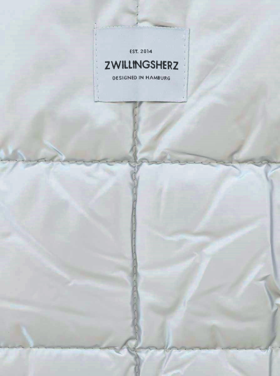 💕 Zwillingsherz Tasche XXL Stepptasche "ZH" Silber