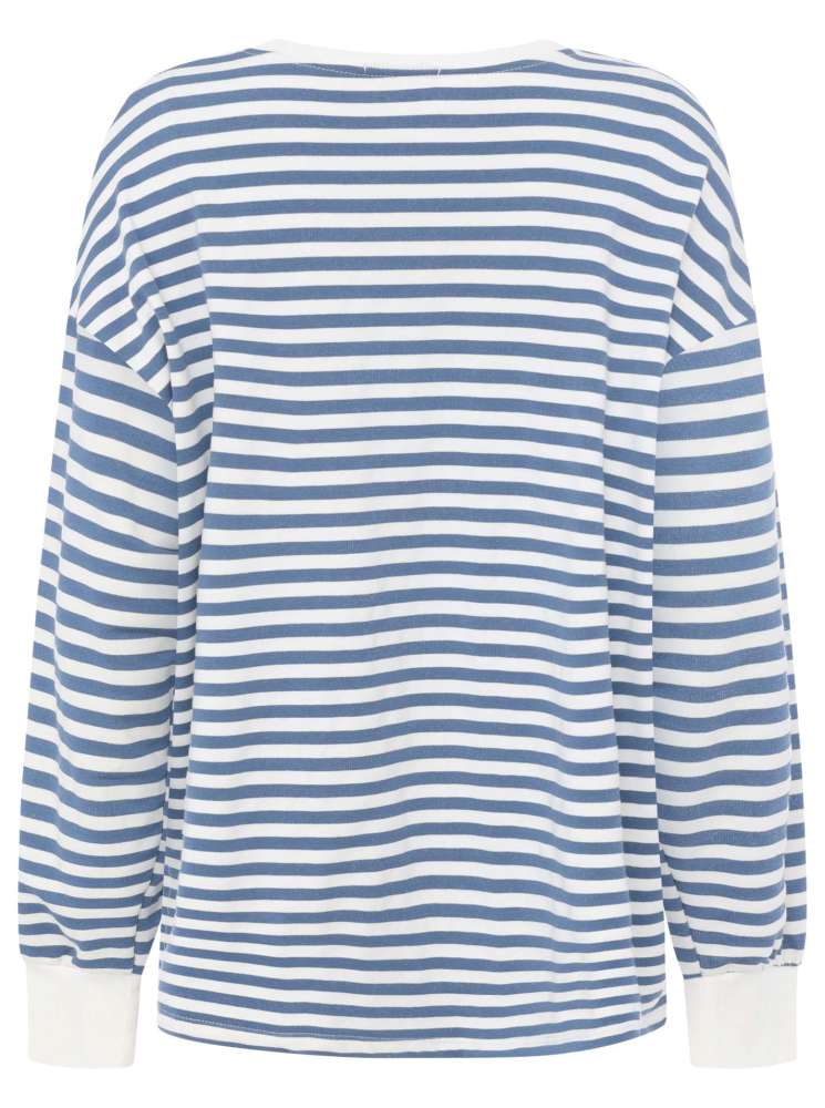 💕 Zwillingsherz Sweatshirt "Streifen" Sweater Oversize Blau
