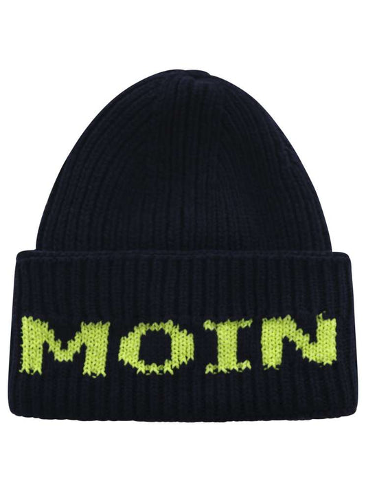 💕 Zwillingsherz Mütze "Neon Moin" Wolle Navy