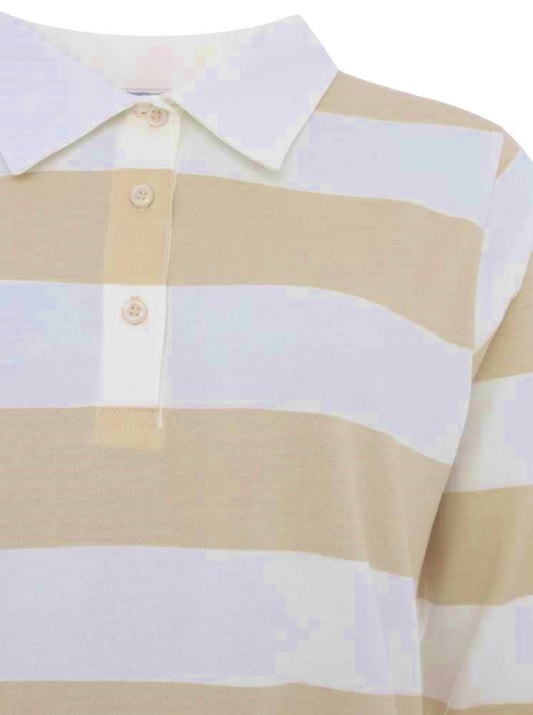 💕 Zwillingsherz Rugby Hemd "Streifen" Langarmshirt  100 % Baumwolle Beige
