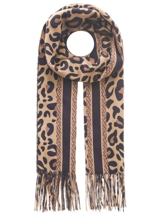 Schal "Leo & Stripes" Kuschelschal Beige