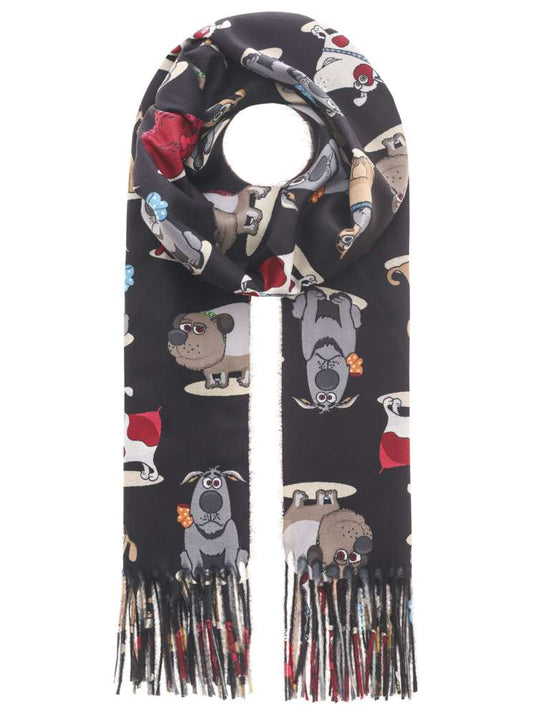 SchalZH "Crazy Dogs" Kuschelschal Soft Schwarz