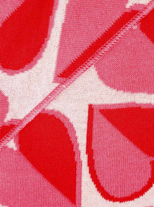 💕 Zwillingsherz Dreieckstuch "Halbes Herz" Baumwolle Pink Rot