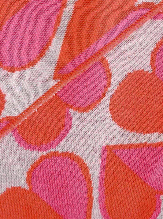 💕 Zwillingsherz Dreieckstuch "Halbes Herz" Baumwolle Grau Pink Orange
