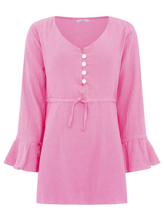 💕 Zwillingsherz Bluse Musselin "BoHo" Tunika Pink