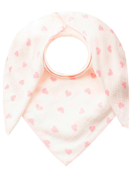 💕 Zwillingsherz Dreieckstuch "Herzen" Musselin Viereck Rosa