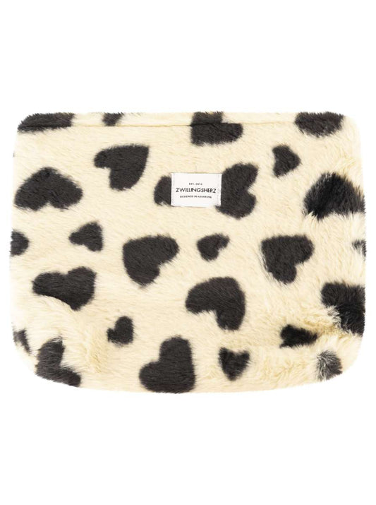 💕 Zwillingsherz Kosmetiktasche "Teddy Herzen" Beige Schwarz