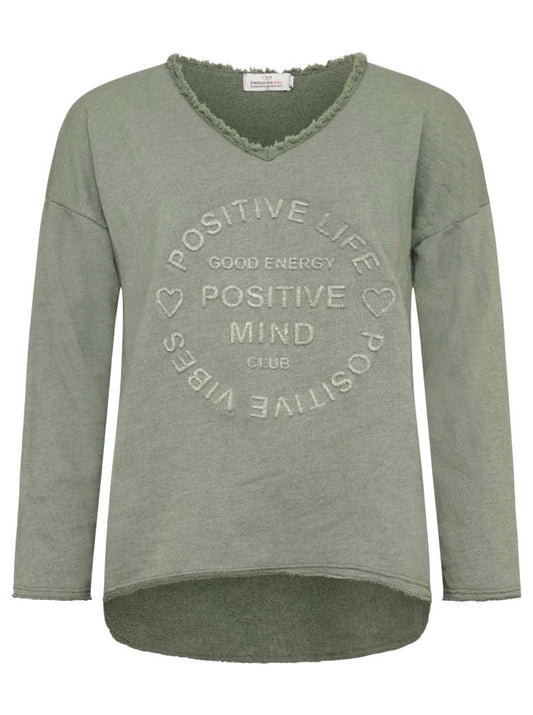 💕 Zwillingsherz Pullover Pulli "Elisabeth" Baumwolle Khaki