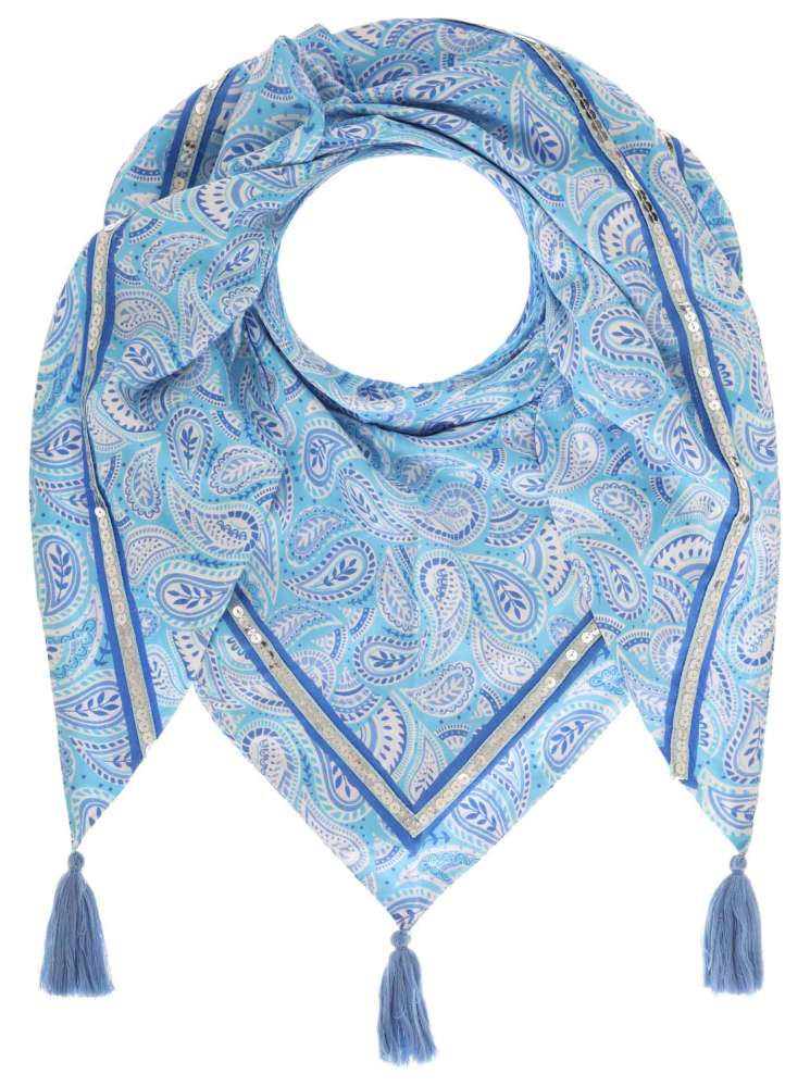 💕 Zwillingsherz Dreieckstuch "Noel" Blau Bambus nachhaltig organic