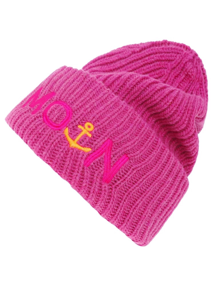 💕 Zwillingsherz Mütze "Moin" Blogger Beanie Wolle Pink
