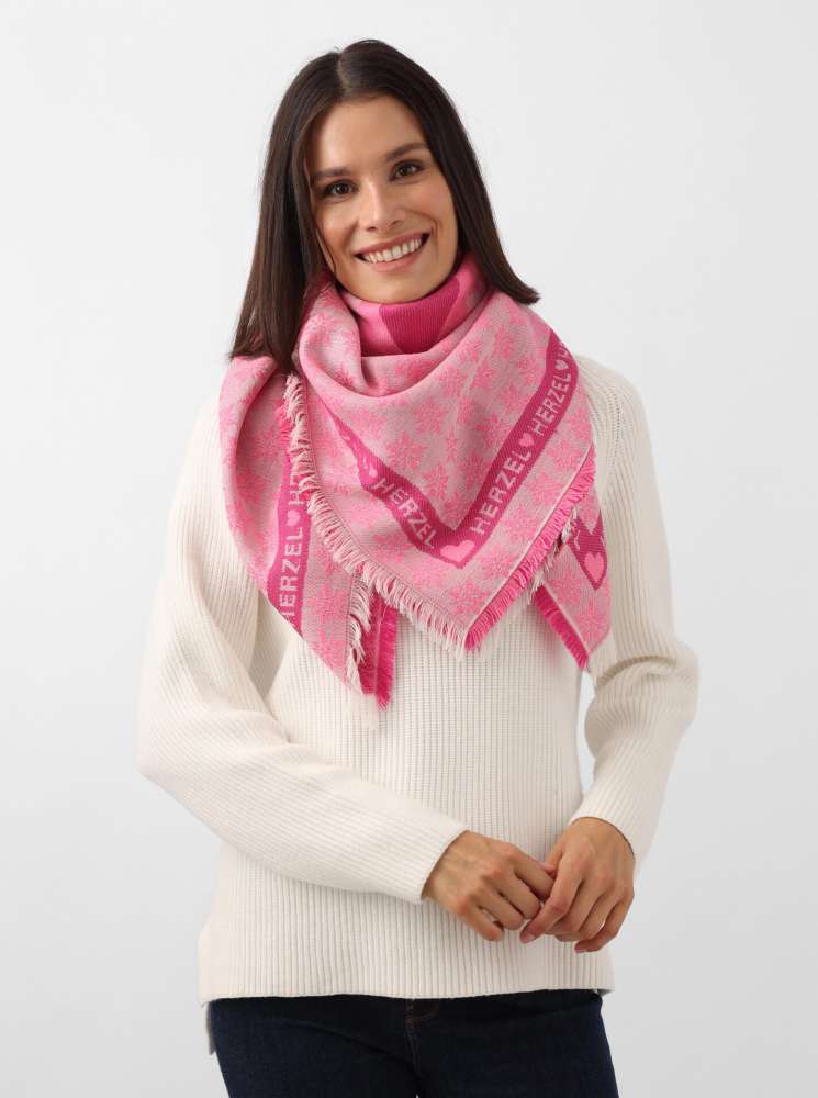 💕 Zwillingsherz Dreieckstuch Viereck "Lavea" Wiesnzeit Rosa