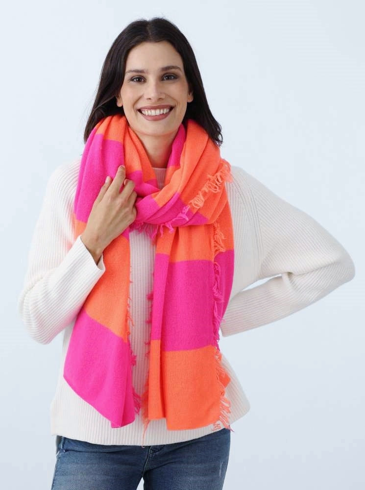 Zwillingsherz XXL Schal Fransenschal Streifen 100 Cashmere Kasch Zwillingsherz XXL Schal Fransenschal Streifen 100 Cashmere Kasch