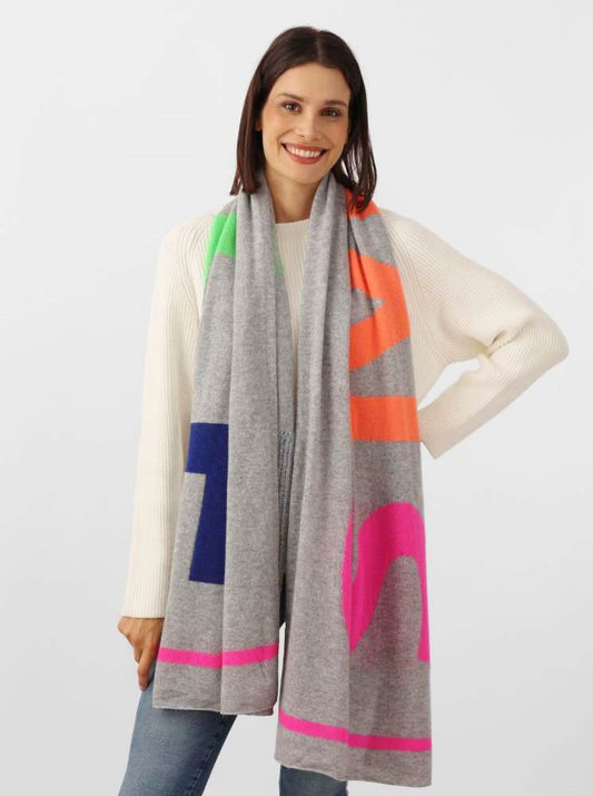 💕 Zwillingsherz XXL Schal "Smile" 100 % Cashmere Kaschmir Grau