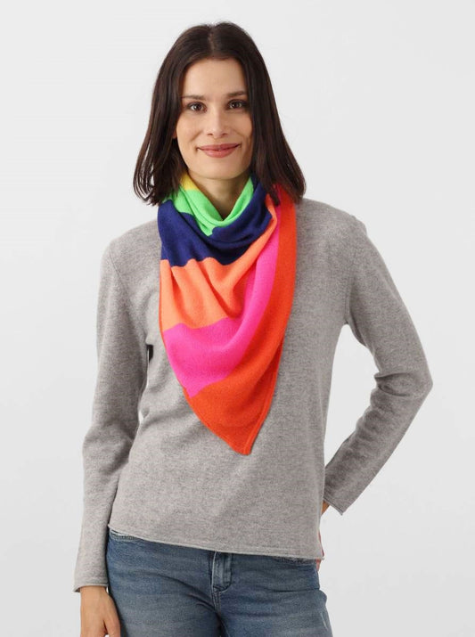 💕 Zwillingherz Dreieckstuch "Streifen" 100 % Cashmere Kaschmir Bunt