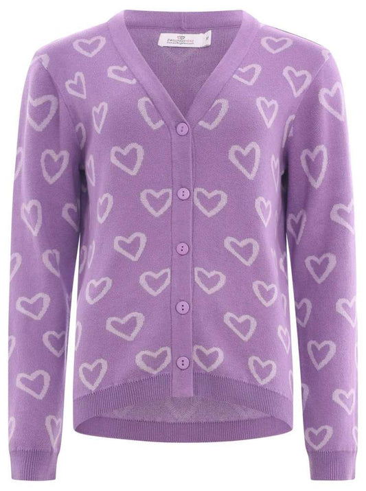 💕 Zwillingsherz Strickjacke "Madlin" 100 % Baumwolle Flieder