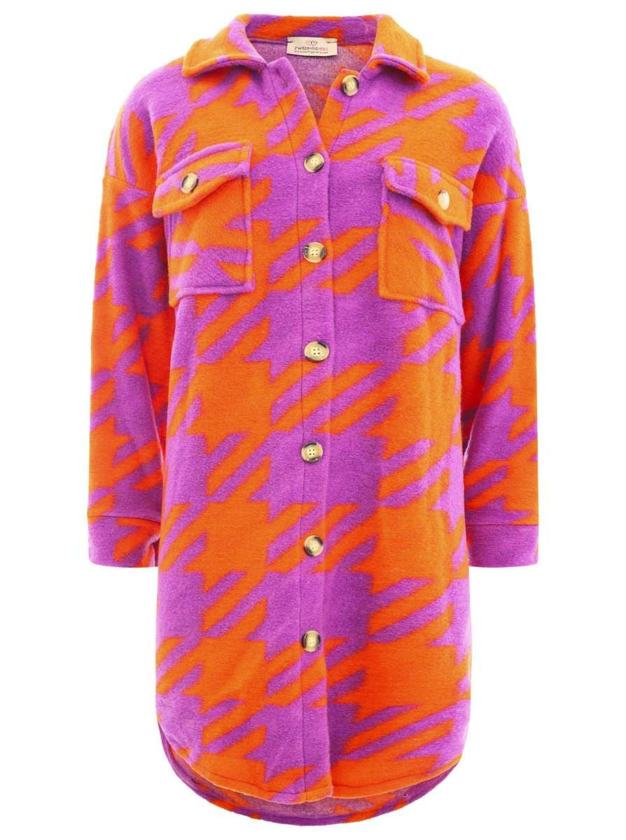 💕 Zwillingsherz Wolljacke "Whistler" Wolle Lila Orange