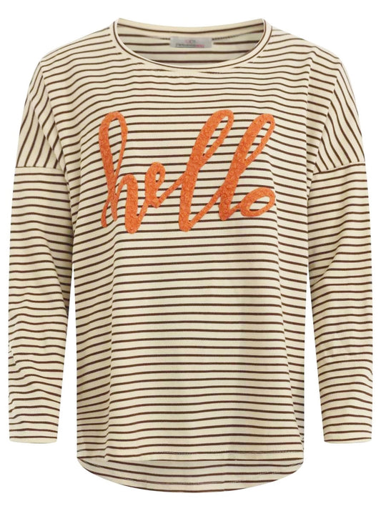 💕 Zwillingsherz Shirt "Hello" Sweater Viskose Orange