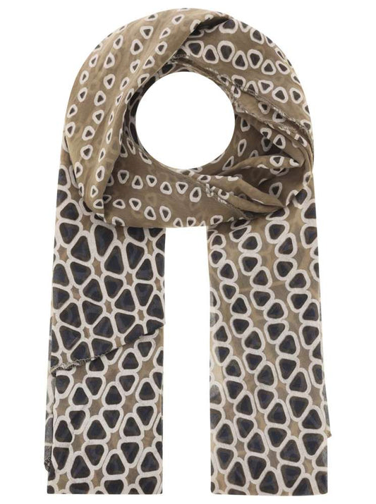 Tuch "Muster & Mix" Baumwolle Seide Beige